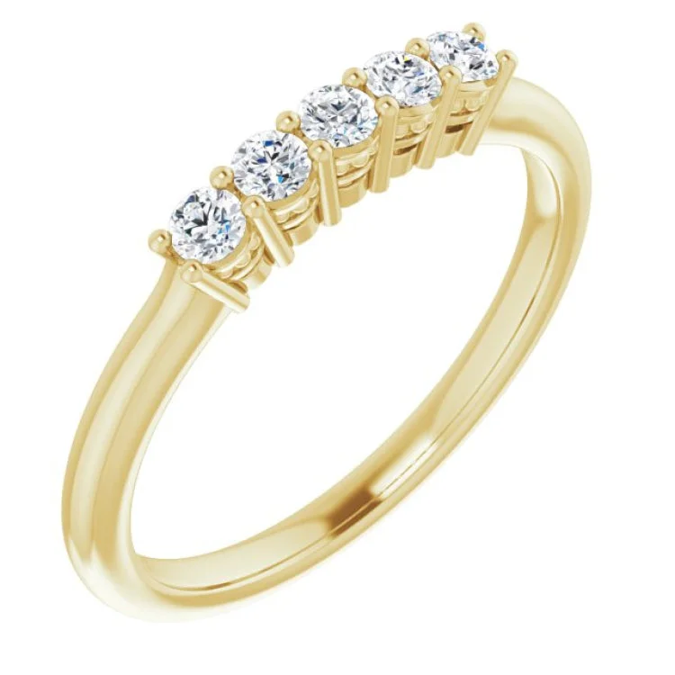 ladies ring spring christmas-14K Yellow 1/4 CTW Natural Diamond Anniversary Band