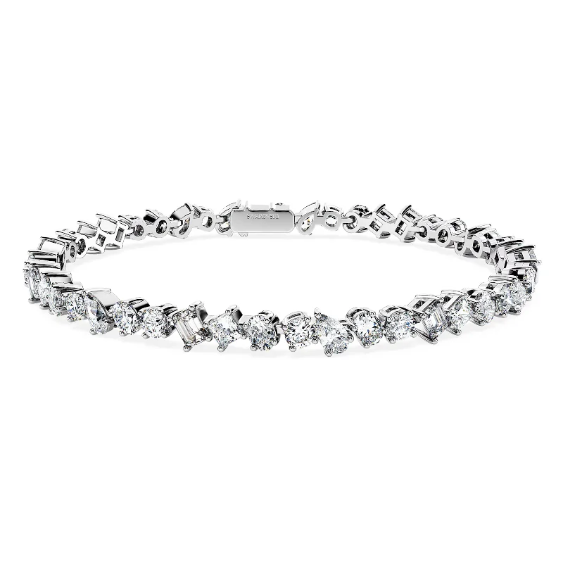 Ladies bracelets Indian-inspired designs-Swarovski Diamond Galaxy Tennis Bracelet 14K White Gold 5.00 Carats