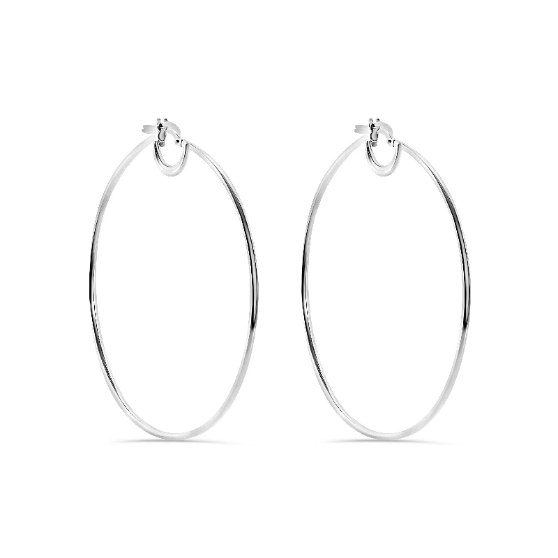 ladies earrings matte halo-925 Sterling Silver High Polished 2mm Inner Huggie Hoop Earring - ARE00030