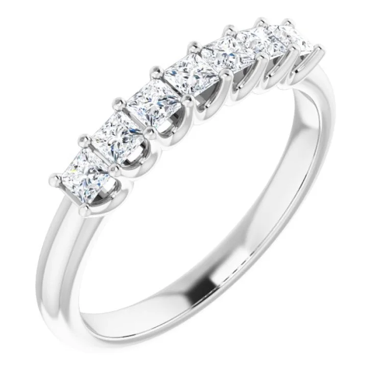 ladies ring glossy gold-Platinum 1/2 CTW Natural Diamond Anniversary Band