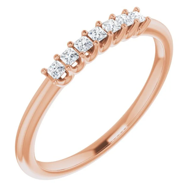 ladies ring bold channel-14K Rose 1/6 CTW Natural Diamond Anniversary Band