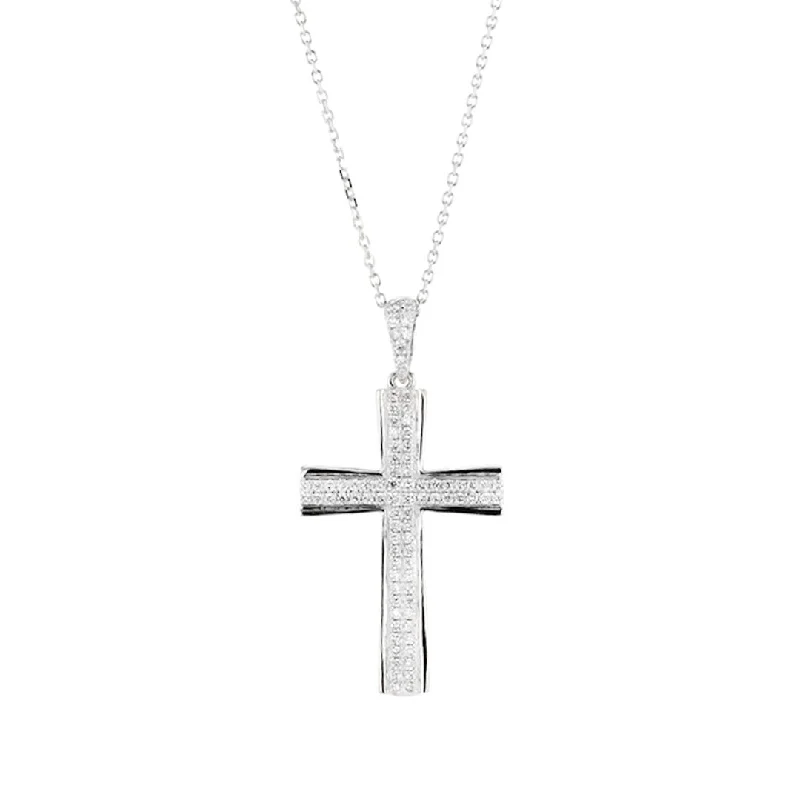 Ladies necklaces thin layered necklaces-0.29 ctw Diamond Cross Pendant Necklace