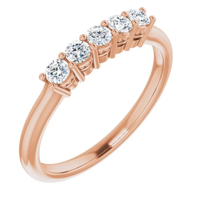 ladies ring statement halo-14K Rose 1/3 CTW Natural Diamond Anniversary Band