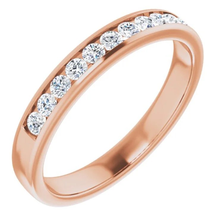 ladies ring bespoke design-14K Rose 1/2 CTW Natural Diamond Band