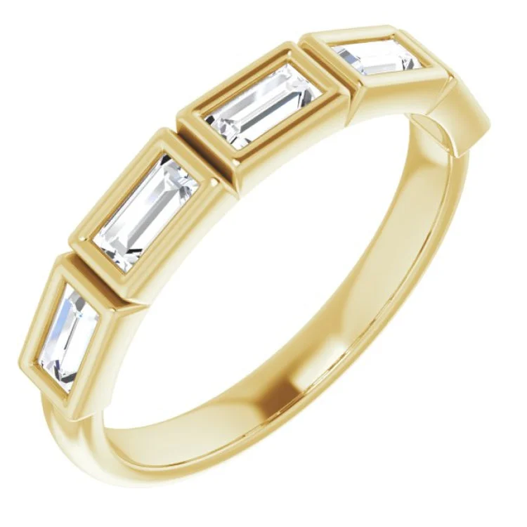 ladies ring unique cushion cut-14K Yellow 5/8 CTW Natural Diamond Anniversary Band