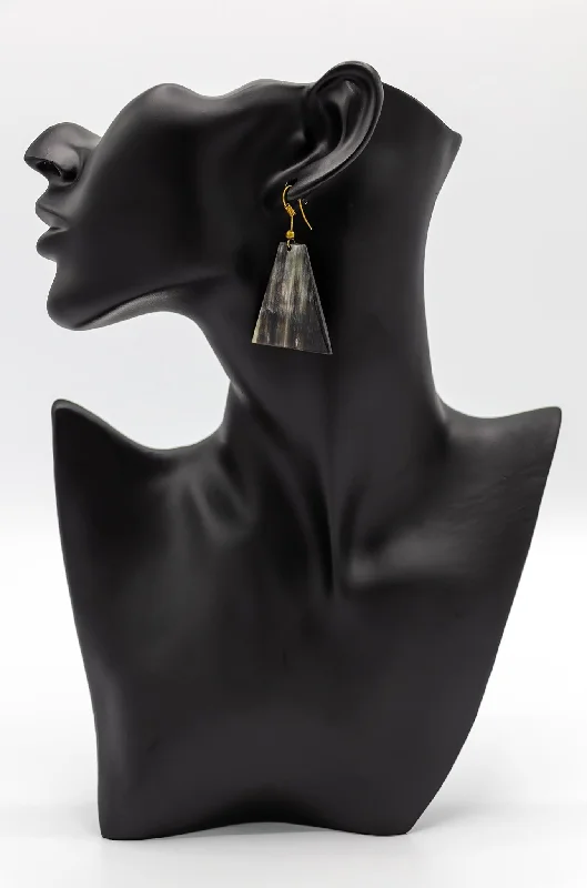 ladies earrings butterfly pave-African Tribal Horn Earrings