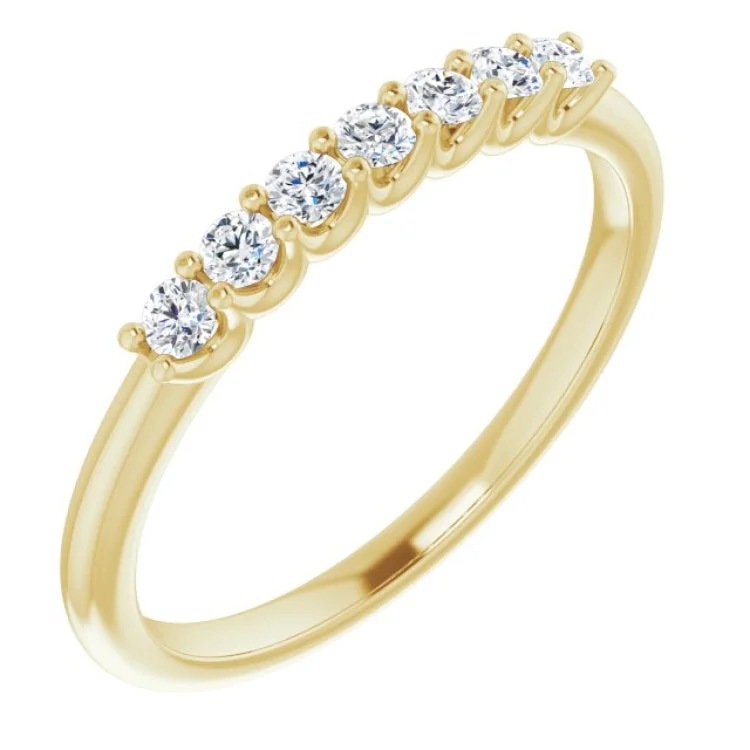 ladies ring trendy cushion cut-14K Yellow 1/5 CTW Natural Diamond Anniversary Band