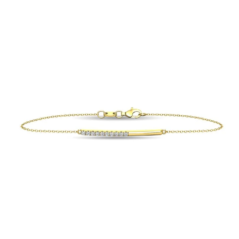 Ladies bracelets sun motif designs-Diamond 1/6 ct tw Diamline Bracelet in 10K Yellow Gold