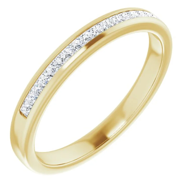 ladies ring fall pave-14K Yellow 3/8 CTW Natural Diamond Band