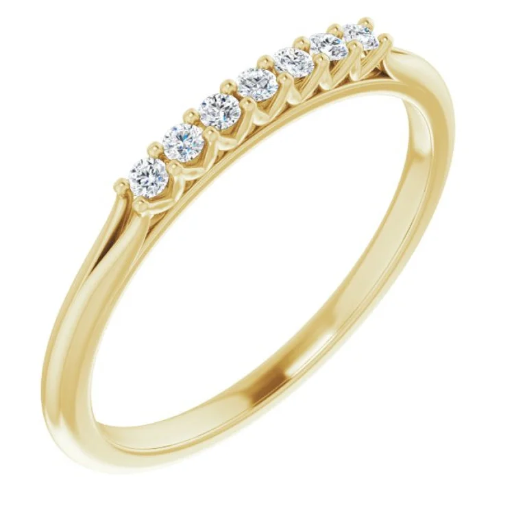 ladies ring statement solitaire-14K Yellow 1/10 CTW Natural Diamond Anniversary Band