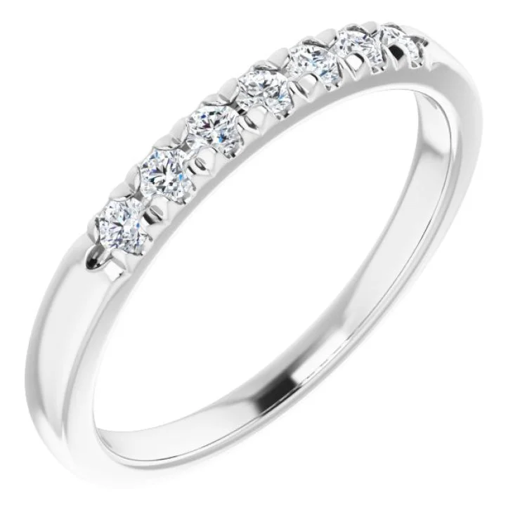 ladies ring elegant oval cut-14K White 1/5 CTW Natural Diamond Anniversary Band