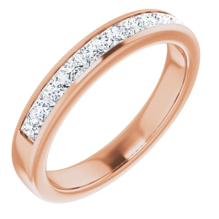 ladies ring winter halo-14K Rose 1 CTW Natural Diamond Band