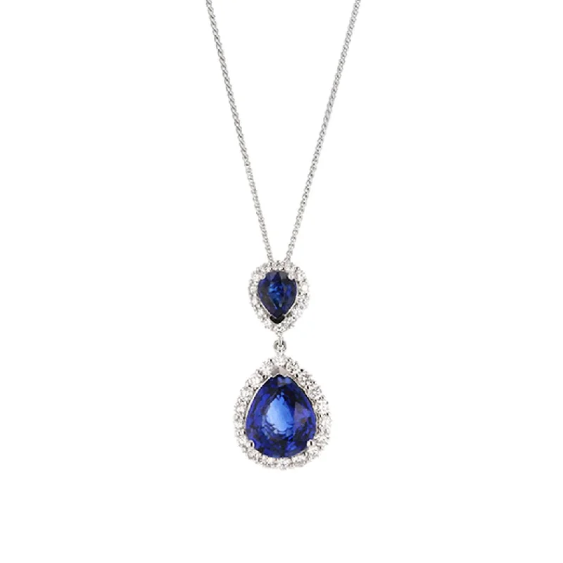 Ladies necklaces stainless steel options-Blue Sapphire & Diamond Pendant Necklace