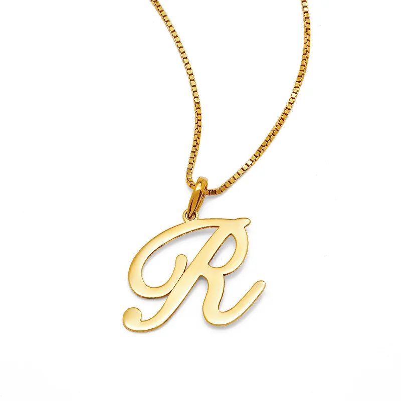 Ladies necklaces creative artistic styles-Large Script Initial Necklace