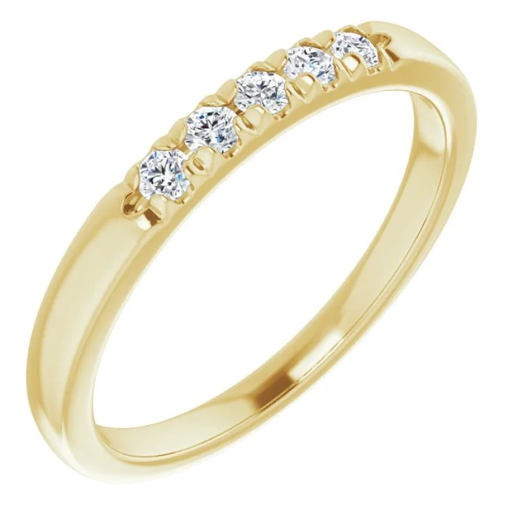 ladies ring affordable baguette cut-14K Yellow 1/6 CTW Natural Diamond Anniversary Band