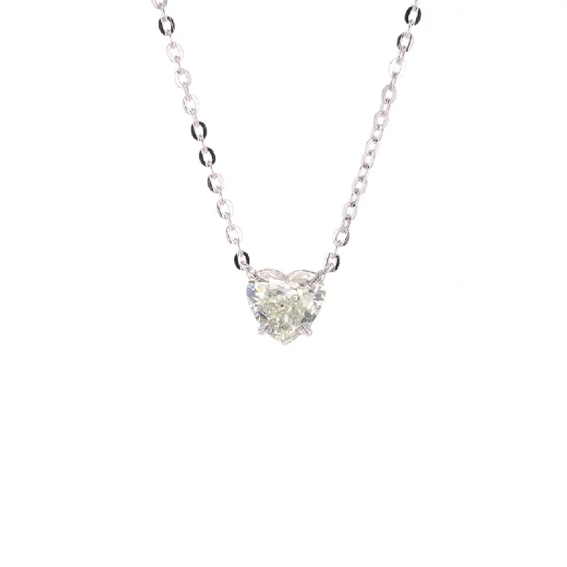 Ladies necklaces cubist style designs-1.20 ct Diamond Heart Necklace