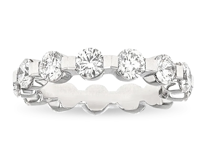 ladies ring intricate gold-Floating Prong Eternity Band, 3.20 Carats