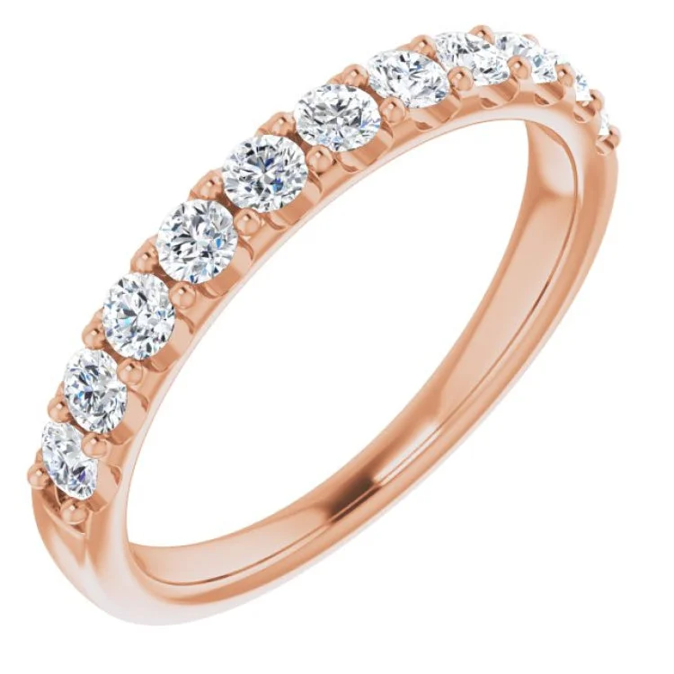 ladies ring luxury multi-stone-14K Rose 1/2 CTW Natural Diamond Anniversary Band