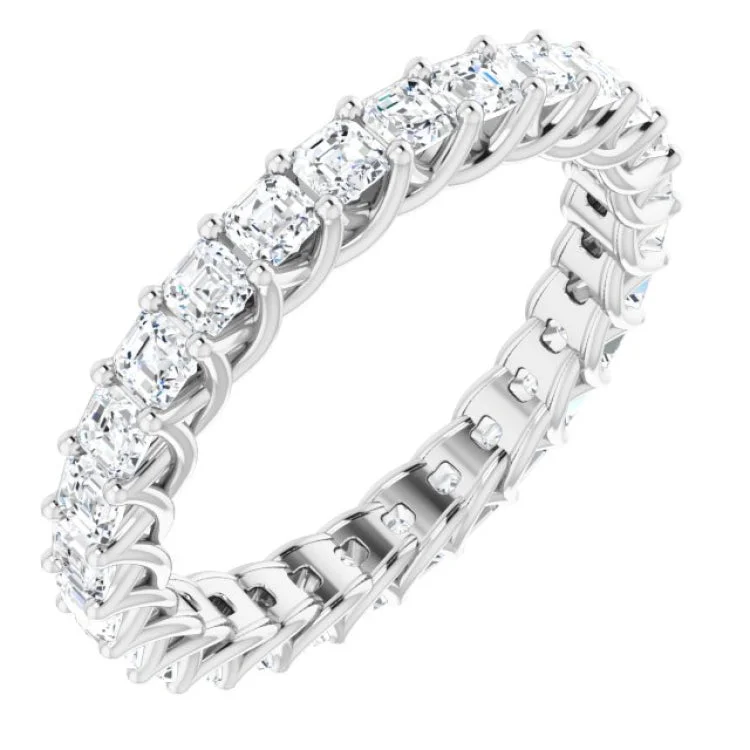 ladies ring flower conflict-free-14K White 1 1/2 CTW Diamond Eternity Band