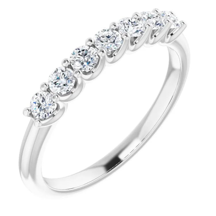 ladies ring hammered platinum-14K White 3/8 CTW Natural Diamond Anniversary Band