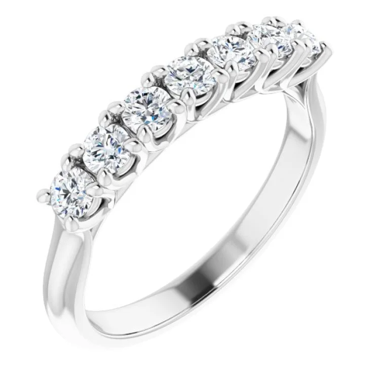 ladies ring designer multi-stone-Platinum 1/2 CTW Natural Diamond Seven-Stone Anniversary Band