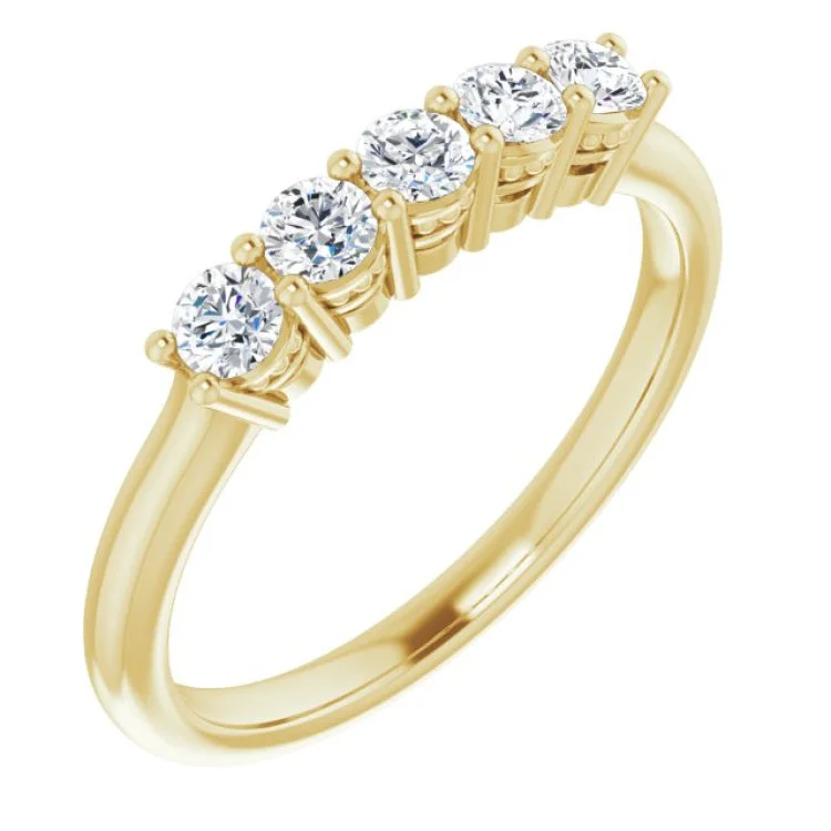 ladies ring timeless blue sapphire-14K Yellow 1/3 CTW Natural Diamond Anniversary Band