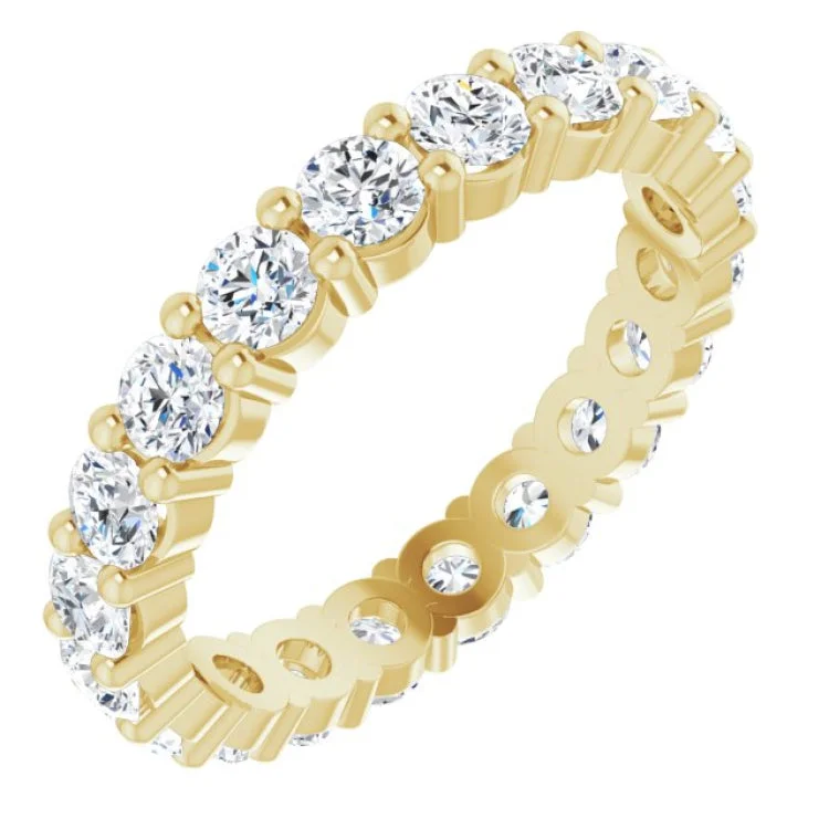 ladies ring affordable yellow topaz-14K Yellow 2 CTW Lab-Grown Diamond Eternity Band Size 6.5