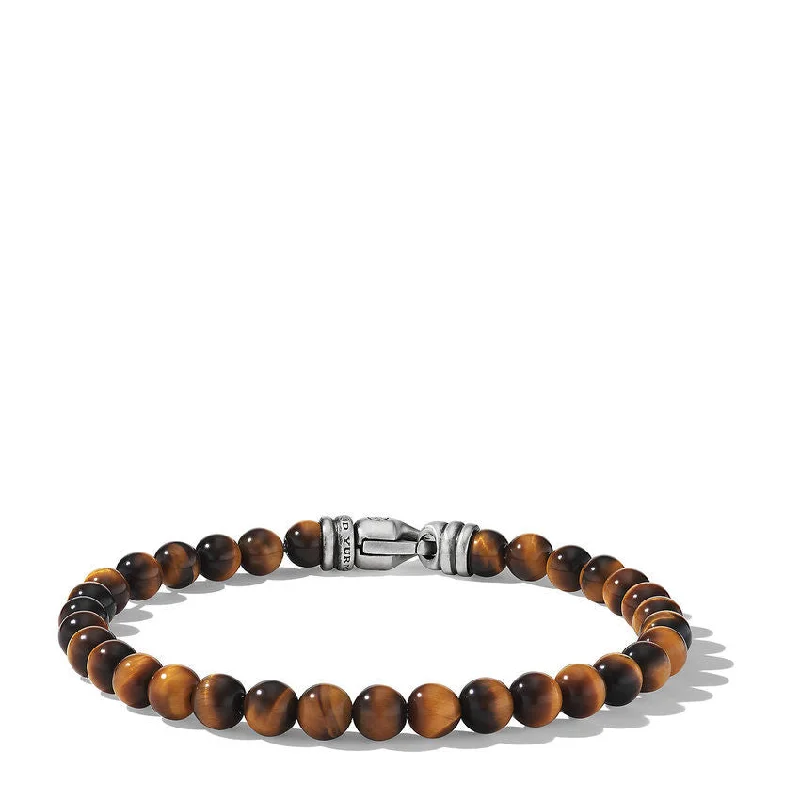 Ladies bracelets abstract form bracelets-David Yurman Men's Spiritual Beads Bracelet with Tiger's Eye