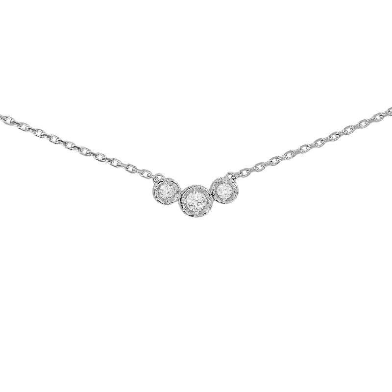 Ladies necklaces avant-garde designs-Dainty Trio Bezel Necklace