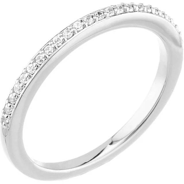 ladies ring winter holiday-14k White Gold 1/8 CTW Diamond Band