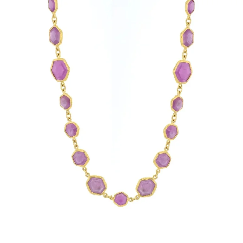 Ladies necklaces glitter accent styles-24K Ruby Necklace