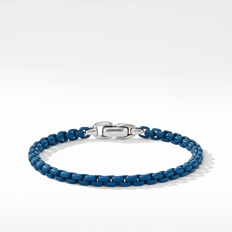 Ladies bracelets radiant shine designs-David Yurman Men's 5MM Box Chain Bracelet in Blue