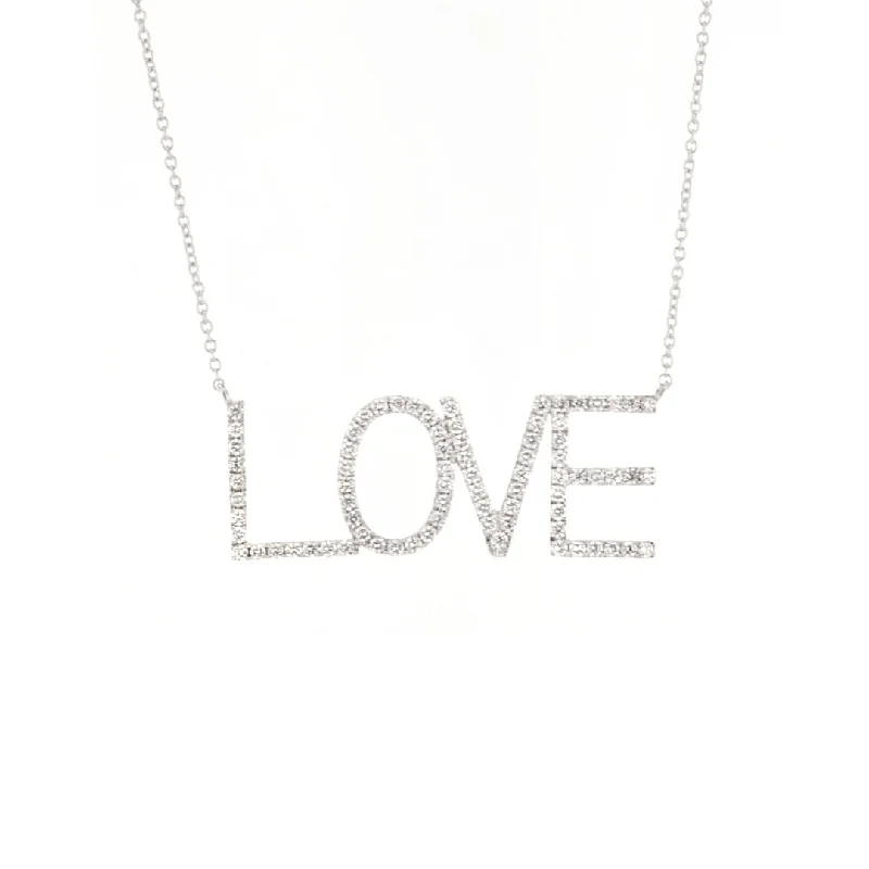 Ladies necklaces heart-shaped pendants-0.58 ctw Diamond LOVE Necklace