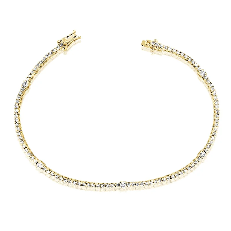 Ladies bracelets layered band designs-Limited Time ONLY 14K Diamond Essentials Tennis Bracelet