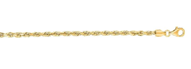 Ladies bracelets multi-tier styles-14k Yellow Gold Diamond Cut Rope Chain Bracelet