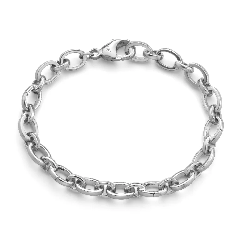 Ladies bracelets red diamond styles-Monica Rich Kosann "Audrey" Silver Linked Charm Bracelet