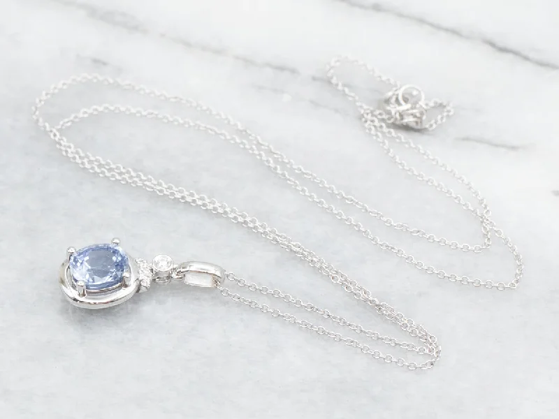 Ladies necklaces physical store locations-Sapphire and Diamond Pendant Necklace