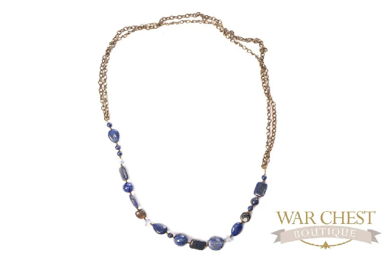 Ladies necklaces compact size styles-Lapis Chain Necklace