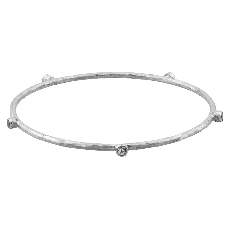 Ladies bracelets sapphire stone designs-Lika Behar Silver Bangle Bracelet with 5 Sapphires