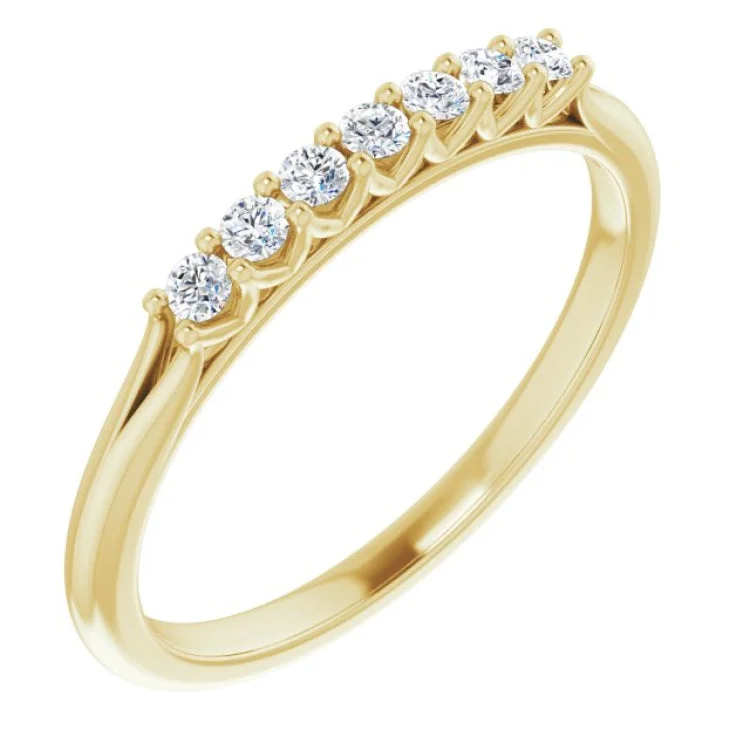 ladies ring round cut emerald-14K Yellow 1/6 CTW Natural Diamond Anniversary Band