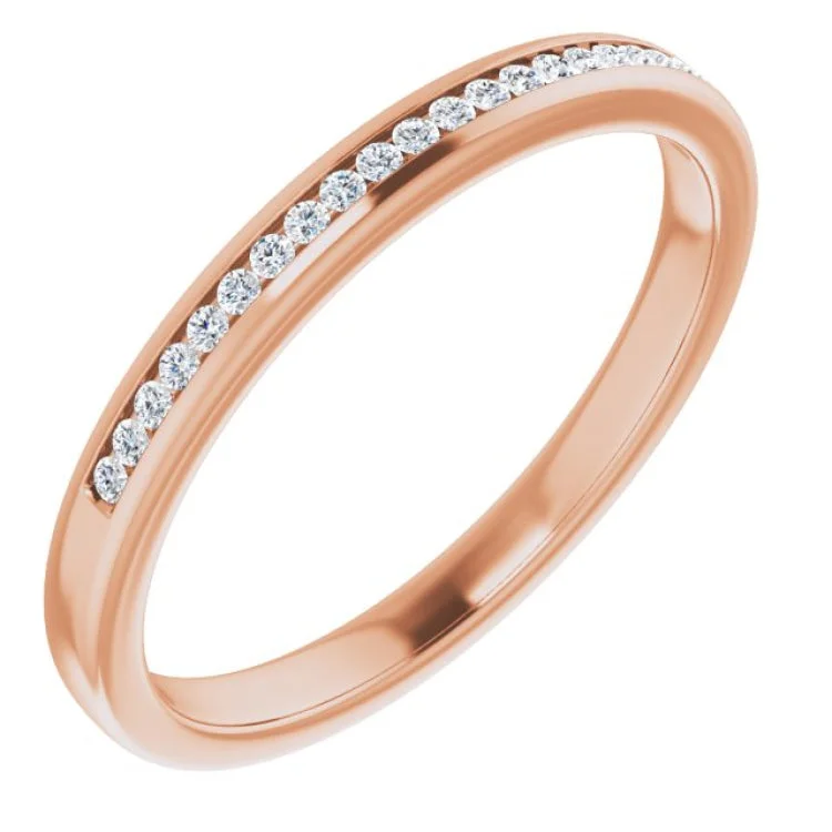 ladies ring satin diamond-14K Rose 1/10 CTW Natural Diamond Band