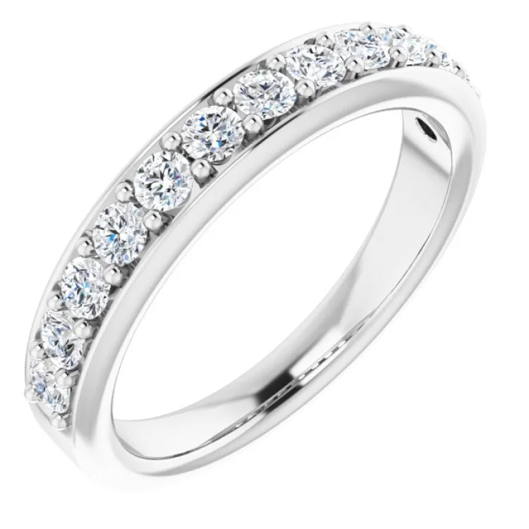 ladies ring glossy sapphire-Platinum 5/8 CTW Natural Diamond Anniversary Band