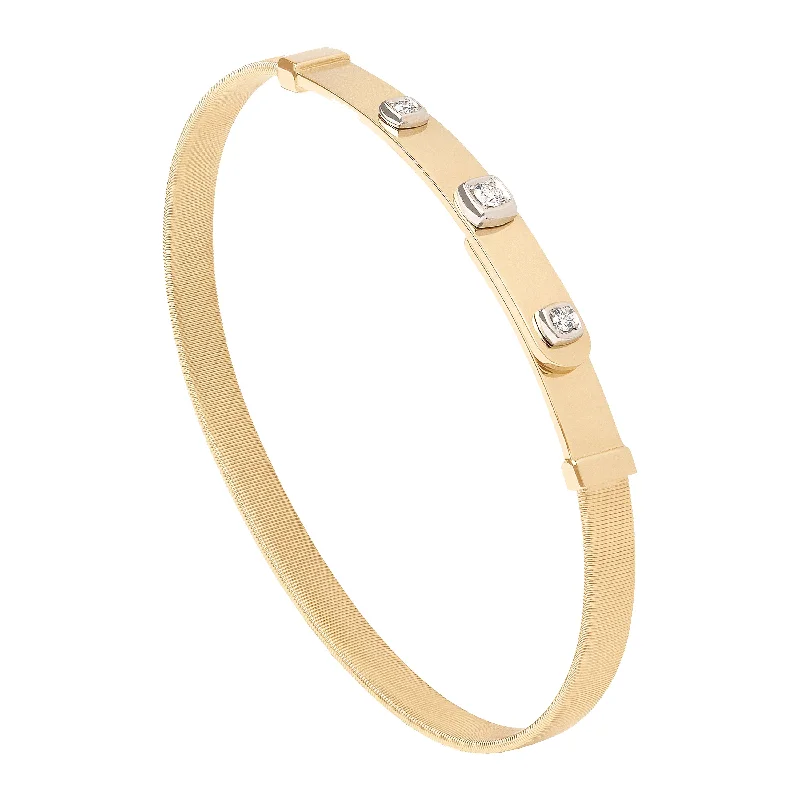 Ladies bracelets Thai intricate styles-Marco Bicego Masai 18K Yellow Gold Coil and Diamond Bangle Bracelet, Thin