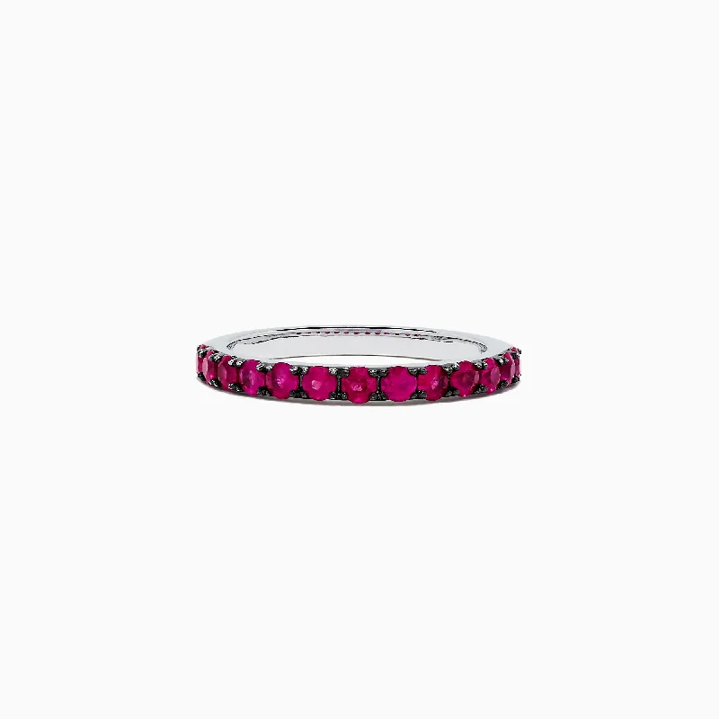 ladies ring summer valentine’s-925 Sterling Silver Ruby Band, 0.85 TCW