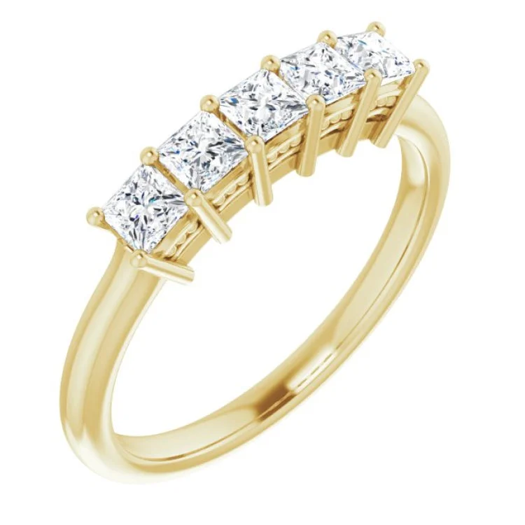 ladies ring classic topaz-14K Yellow 5/8 CTW Natural Diamond Anniversary Band