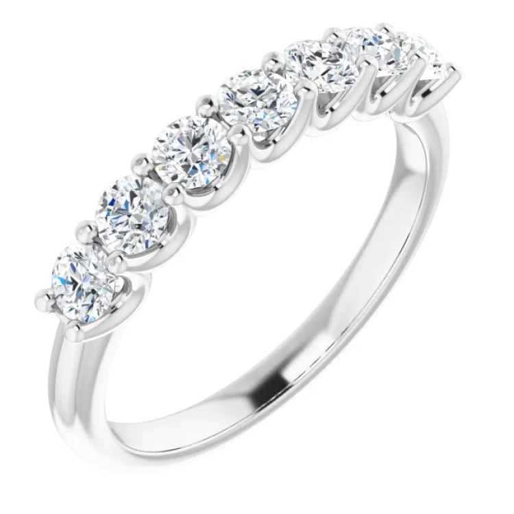 ladies ring romantic pearl-Platinum 5/8 CTW Natural Diamond Anniversary Band