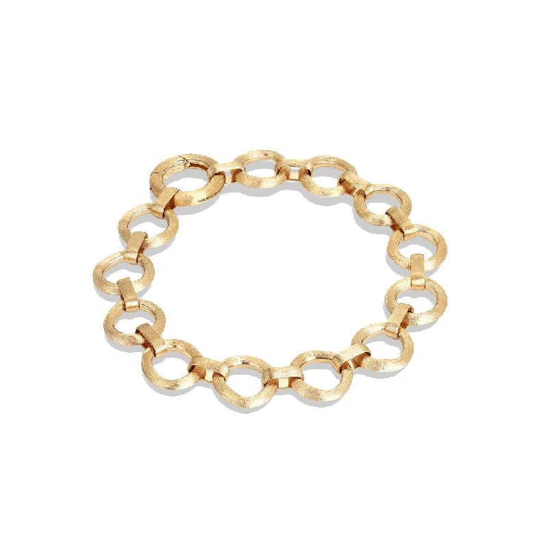 Ladies bracelets seasonal discount offers-Marco Bicego Jaipur Collection 18K Yellow Gold Flat Link Bracelet BB2609 Y