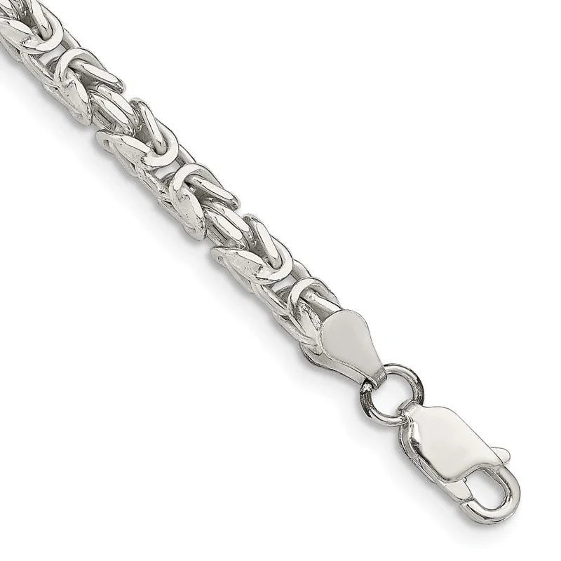 Ladies bracelets muted tone bracelets-Sterling Silver 3.25mm Byzantine Chain Bracelet