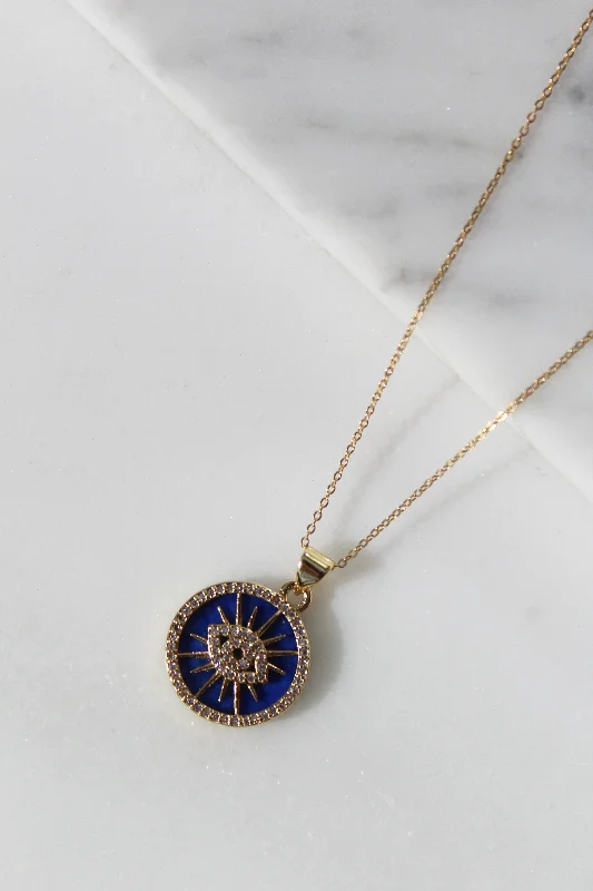 Ladies necklaces firm grip designs-Lapis Lazuli Eye Necklace