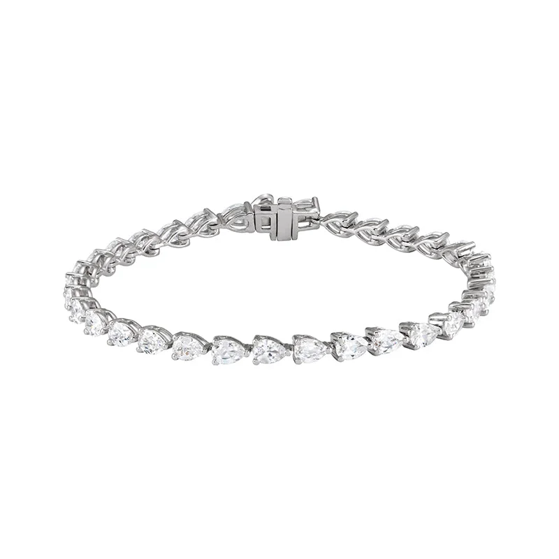 Ladies bracelets Middle Eastern designs-14K White Gold 6 1/2 CTW Lab-Grown Diamond Line 7" Bracelet